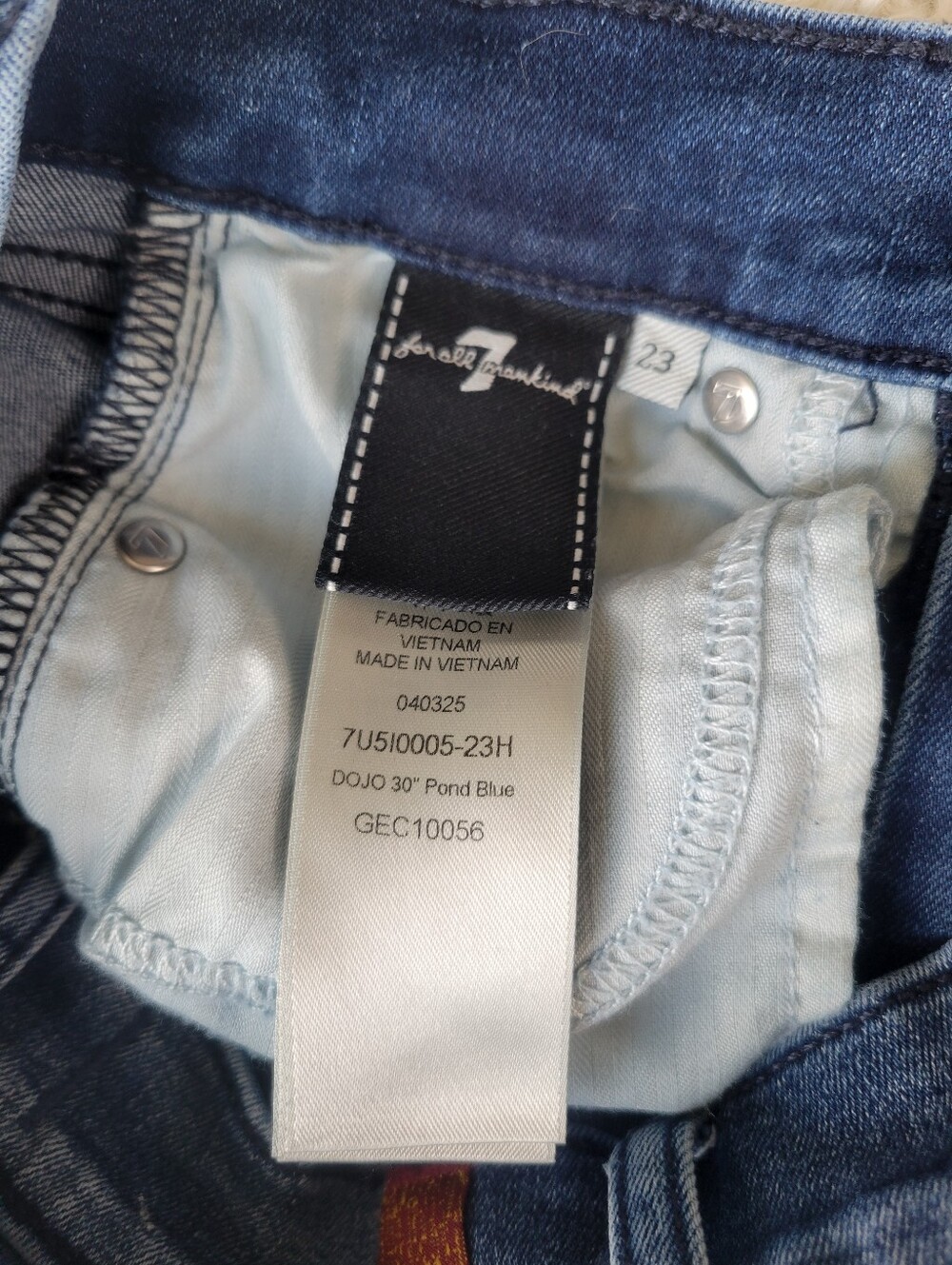 7 For All Mankind Dojo Women’s Flare Jeans Pond Blue 7FAM Size 23 - Picture 9 of 10